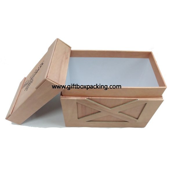 High quality replica wooden box cardboard material gift packaging box for mobile accessories