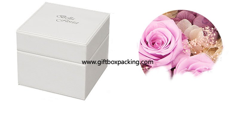 High-grade white PU leather gift box packing box
