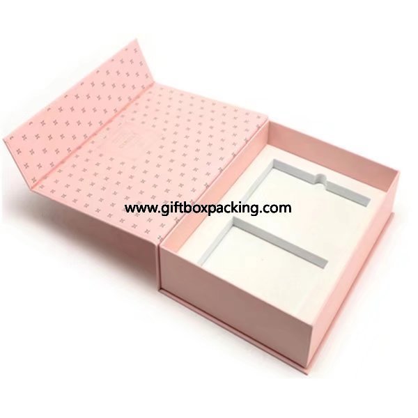 Book type with magnetic cardboard gift packaging box with EVA foam insert for oil candle