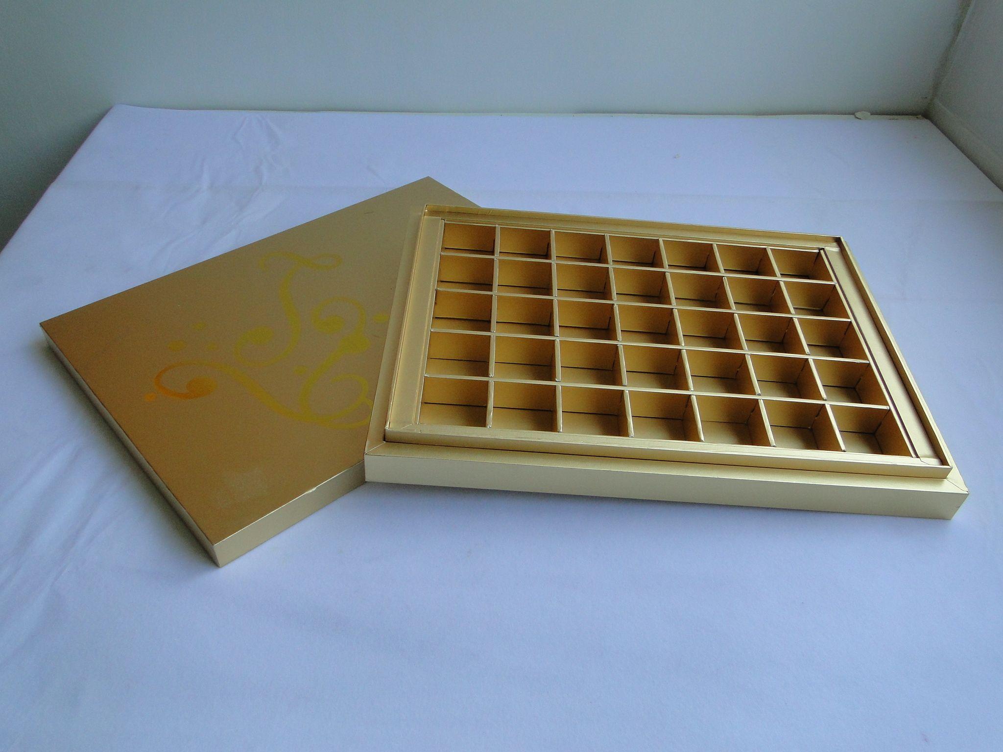 Golden chocolate boxes