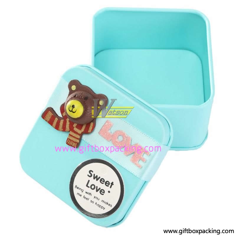 Rectangular tins metal rectangle container gift can cookie holder candy storage box
